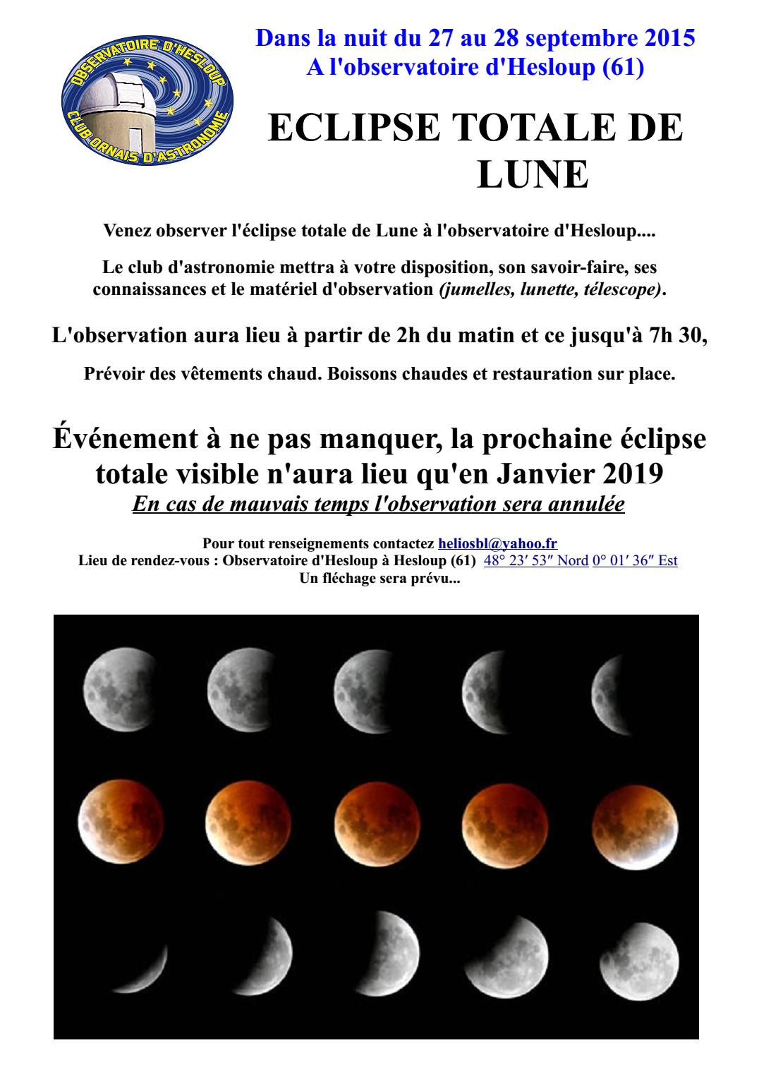 Affiche Éclipse totale de Lune